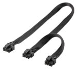 GOOBAY καλώδιο 8 pin σε 2x 6+2 pin PCIe 59714, 23cm, μαύρο - Image 2