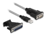DELOCK καλώδιο USB σε RS-232 DB9 61314 με αντάπτορα DB25, 1.8m, μαύρο - Image 2