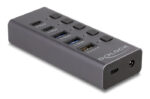 DELOCK USB hub 64248 με διακόπτες, 5x θυρών, 5Gbps, USB/USB-C σύνδεση, γκρι - Image 2