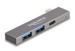 DELOCK USB hub 64275, 3x θυρών, 5Gbps, USB-C σύνδεση, γκρι - Image 2