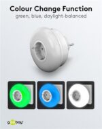 GOOBAY LED φωτιστικό νυκτός 64567, πρίζα schuko, 3 χρώματα φωτός, 6500K - Image 2