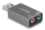 DELOCK εξωτερική κάρτα ήχου 66633, 2x 3.5mm, USB σύνδεση, γκρι - Image 2