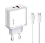 LDNIO φορτιστής τοίχου A2526C με καλώδιο, USB & USB-C, 45W PD, λευκός - Image 2