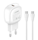 LDNIO φορτιστής τοίχου A1206C με καλώδιο USB-C, 1x USB-C, 27W PD, λευκός - Image 2