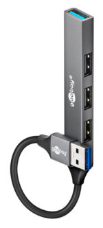 GOOBAY USB hub 74456, 4x θυρών, USB 3.2, 5Gbps, USB σύνδεση, γκρι - Image 2