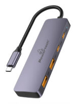 POWERTECH USB hub CAB-UC082, 4x θυρών, 10Gbps, USB-C σύνδεση, γκρι - Image 2