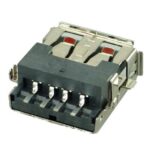 USB 2.0 Connector A TYPE, down MID Solder, Silver/Black - Image 2