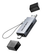 CABLETIME card reader CT-ACSD3-AG, SD/micro SD, USB/USB-C, 5Gbps, γκρι - Image 2
