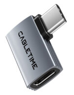 CABLETIME αντάπτορας USB-C CT-OTG41-AG, γωνιακός, USB4, 240W, 40Gbps, 8K, γκρι - Image 2