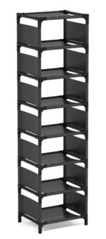 HOME USE υφασμάτινη παπουτσοθήκη HUH-0132, 7 θέσεων, 33x28x128cm, γκρι - Image 2