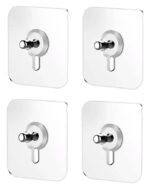 HOME USE αυτοκόλλητες βάσεις HUH-0156, 57x57mm, διάφανο, 4τμχ - Image 2