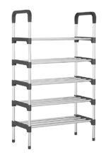 HOME USE παπουτσοθήκη HUH-0181, 5 ράφια, 60x30x95cm, μαύρη-ασημί - Image 2