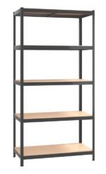 HOME USE μεταλλική ραφιέρα HUH-0199 με 5 ράφια, 90x40x180cm, μαύρη - Image 2