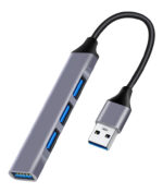 POWERTECH USB hub PT-1114, 4x θυρών, 5Gbps, USB σύνδεση, γκρι - Image 2