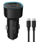 POWERTECH φορτιστής αυτοκινήτου PT-1230, καλώδιο, USB/USB-C, 48W, μαύρος - Image 2