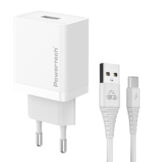 POWERTECH φορτιστής τοίχου PT-1322 με καλώδιο USB-C, USB, 12W, λευκός - Image 2