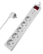 POWERTECH πολύπριζο ασφαλείας PT-882, 5x schuko, 16A, 3m, λευκό - Image 2