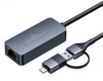 POWERTECH αντάπτορας δικτύου PTR-0149, USB & USB-C, 1000 Mbps, γκρι - Image 2