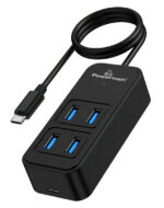 POWERTECH USB 3.2 hub PTR-0156 4x θυρών, 5Gbps, USB-C σύνδεση, 1m, μαύρο - Image 2