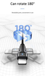 USAMS καλώδιο Lightning σε USB US-SJ476, περιστρεφόμενο, 2.1A, 1m, μαύρο - Image 2