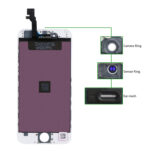 TIANMA High Copy LCD για iPhone 6G, Camera-Sensor ring, ear mesh, White - Image 2