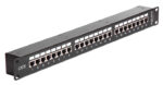 DELOCK patch panel 43295, 19"/1U, CAT 6, 24x coupler RJ45 ports, μαύρο