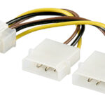 GOOBAY καλώδιο 2x molex 4pin σε 1x 6pin 51360, 0.15m
