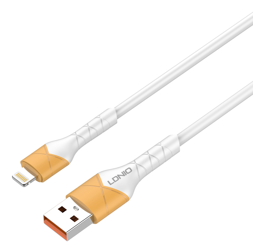 5210131073551 LDNIO καλώδιο Lightning σε USB LS802, 30W, 2m, λευκό - Image 1