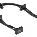 DELOCK καλώδιο SATA 15pin σε 4x SATA 15pin 60395, 40cm, μαύρο