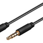 GOOBAY καλωδίου ήχου 3.5mm 63830, 4-pin, slim, CU, 2m, μαύρο