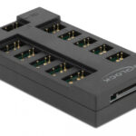 DELOCK RGB hub 64128 για ARGB LEDs, 10 θύρες, μαύρο