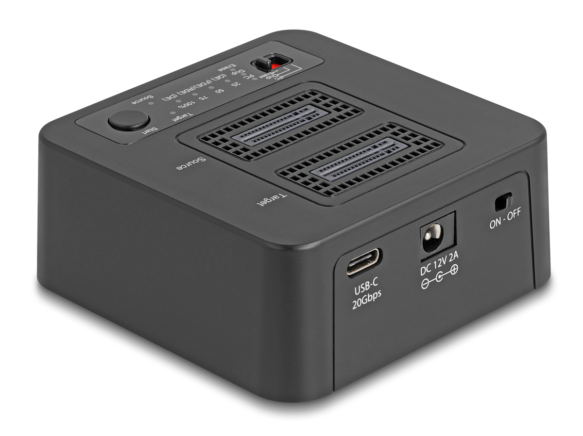 64300 DELOCK docking station για M.2 NVMe SSD 64300, 2 θέσεων, 20Gbps, clone/erase function, μαύρο - Image 1