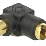DELOCK αντάπτορας 66168 RCA αρσενικό σε RCA θηλυκό, γωνιακός, μαύρος