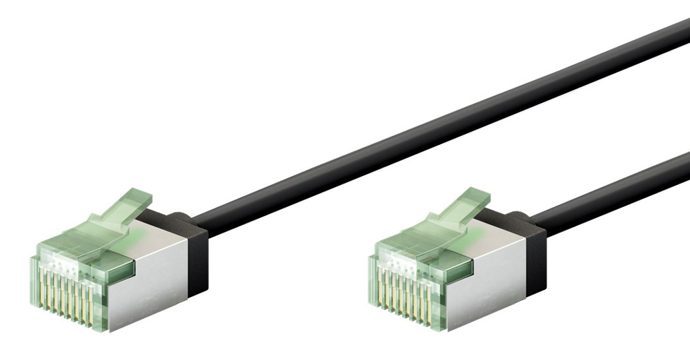 74353 GOOBAY καλώδιο δικτύου 74353, CAT 8.1 U/FTP, ultra slim, copper, 40Gbps, 1m, μαύρο - Image 1