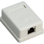 GOOBAY επιτοίχια πρίζα δικτύου 77634, 1 θύρα RJ45, CAT 6 STP, λευκή