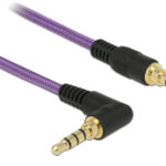DELOCK καλώδιο Jack stereo σε Jack stereo 4pin 3.5mm, 90°, μωβ, 1m