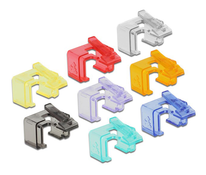 86420 DELOCK clip επιδιόρθωσης RJ45 86420, 8 χρώματα, 16τμχ - Image 1