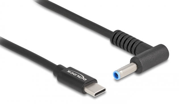 87971 DELOCK καλώδιο τροφοδοσίας laptop 87971, USB-C σε HP 4.5x3.0mm, 1.5m, μαύρο - Image 1