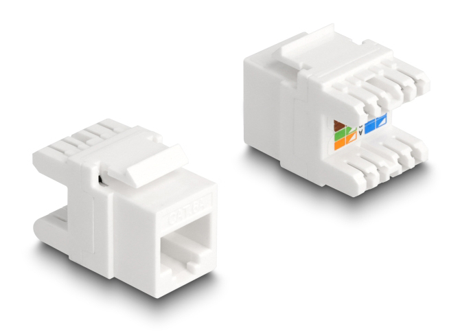 88131 DELOCK keystone module RJ45 σε LSA Cat.6A 88131, toolfree, λευκό - Image 1