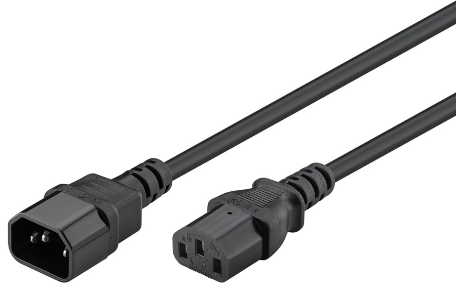 95124 GOOBAY καλώδιο προέκτασης τροφοδοσίας 95124, 0.75mm², 0.5m, μαύρο - Image 1