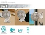 BRUNO ανεμιστήρας με κλίπ BRN-0230, επαναφορτιζόμενος, λευκός/γκρι - Image 2