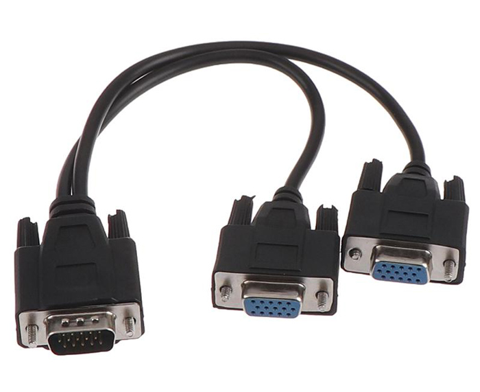 CAB-G039 POWERTECH VGA splitter CAB-G039, 2 σε 1, HD, 0.20m, μαύρο - Image 1