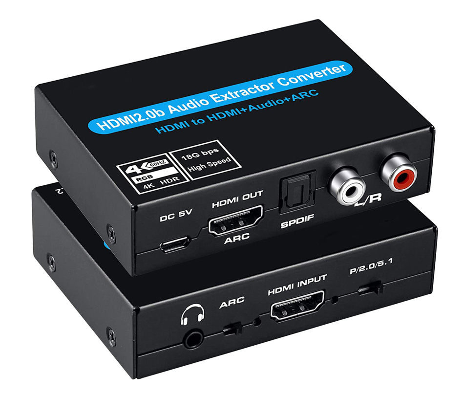 CAB-H154 POWERTECH converter CAB-H154 από HDMI σε HDMI, 3.5mm & 2x RCA, 4K - Image 1