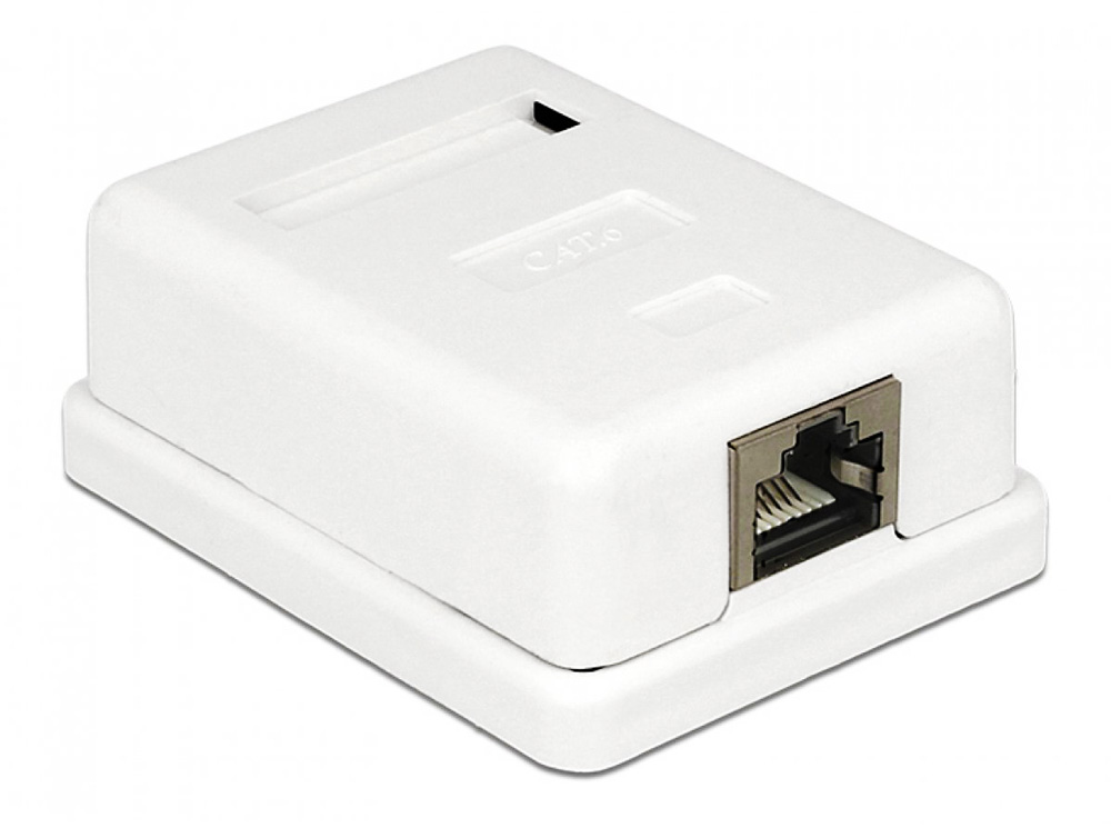 CAB-N129 POWERTECH επιτοίχια πρίζα δικτύου CAB-N129, 1 θύρας, Cat.6 UTP, λευκή - Image 1