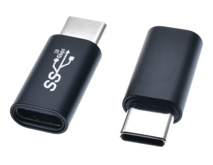 CAB-UC063 POWERTECH αντάπτορας USB-C CAB-UC063, αρσενικό σε θηλυκό, 10Gbps, μαύρος - Image 1