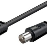 POWERTECH καλώδιο κεραίας RF αρσενικό - RF αρσενικό CAB-V007, μαύρο, 1.5m