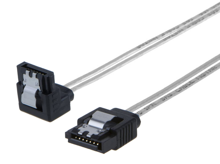 CAB-W034 POWERTECH Καλώδιο SATA III 7pin σε 7pin 90° CAB-W034, flat, 0.3m - Image 1