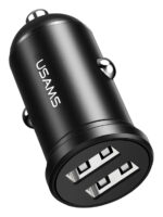 USAMS φορτιστής αυτοκινήτου C20, 2x USB, 2.4A, μαύρος