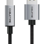 CABLETIME καλώδιο USB σε USB Type B CT-AMBM1, 480Mbps, 5m, μαύρο