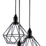 POWERTECH τρίφωτο φωτιστικό οροφής HLL-0004, E27, Φ20, μεταλλικό, μαύρο